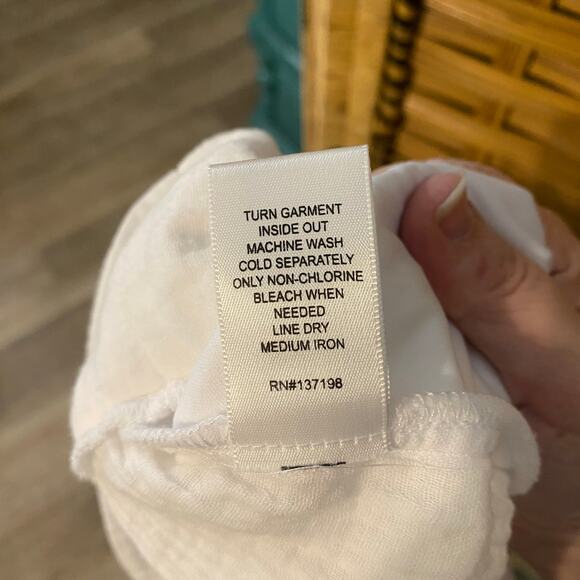 Joie White Cotton Gauze Button Front Midi Skirt XL Boho Resort Summer - Picture 8 of 9